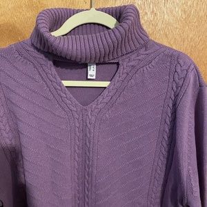 Purple Turtleneck Sweater